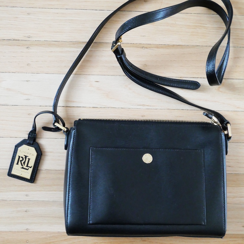 Ralph Lauren black leather cross body bag